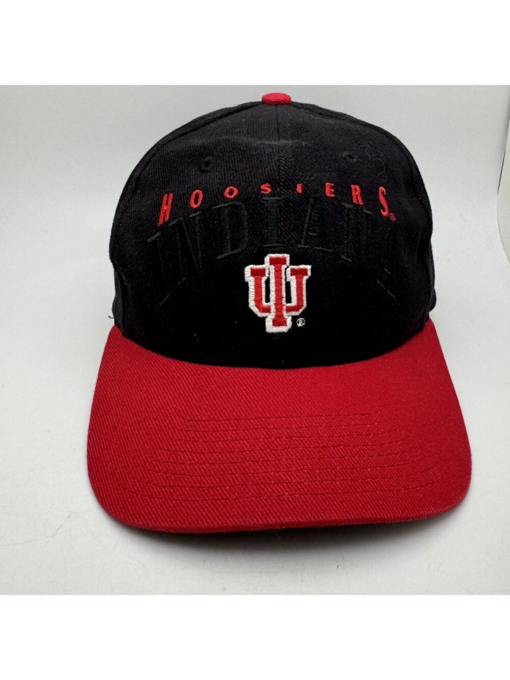 Indiana Hoosiers NCAA Twins Enterprise Hat Cap OSUA Black Red Adjustable OSFA